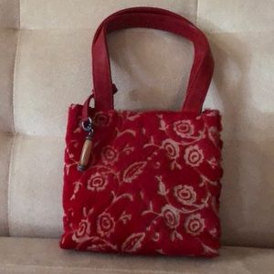 Italian Velvet brocade and leather small purse